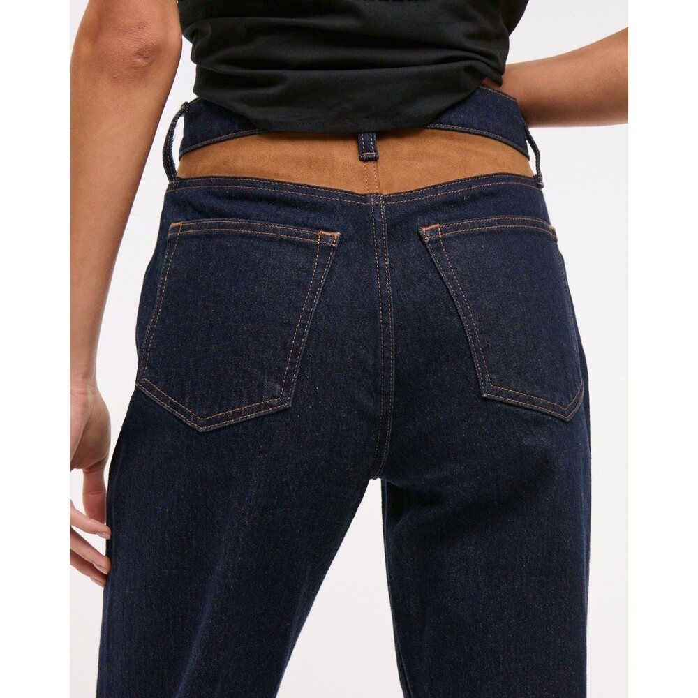 Abercrombie & Fitch High Rise 90s Relaxed Vegan Suede Yoke Jean Size 31 - Picture 3 of 8